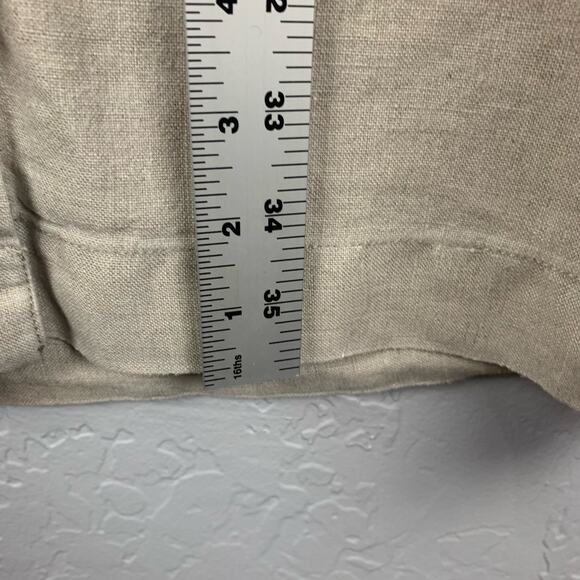 Garnet Hill Shirt Dress Linen Tan Sleeveless Collared Neutral Size 10 - Picture 5 of 11